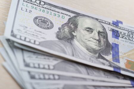 money background. american hundred dollar bills. copy space