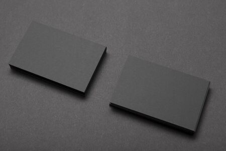 Business cards blank. Mockup on color background. Flat Lay. copy space for textの写真素材