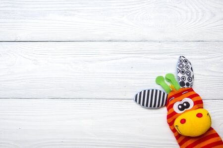 Set of colorful Kids toys frame. Copy space for text