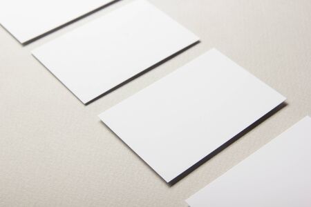 Business cards blank. Mockup on color background. Flat Lay. copy space for text