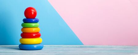 Kid toys background. Copy space for text.の写真素材