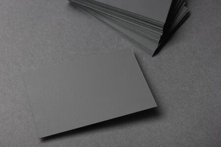 Business cards blank. Mockup on color background. Flat Lay. copy space for text.の写真素材