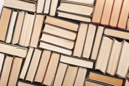 Old and used hardback books or text books from above.