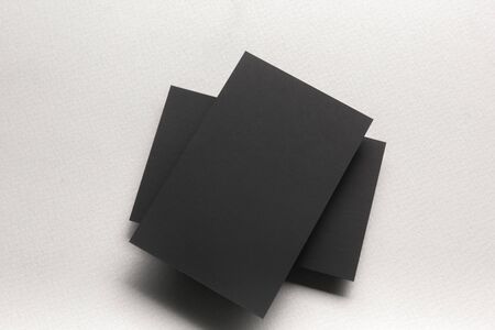 Business cards blank. Mockup on color background. Flat Lay. copy space for textの写真素材