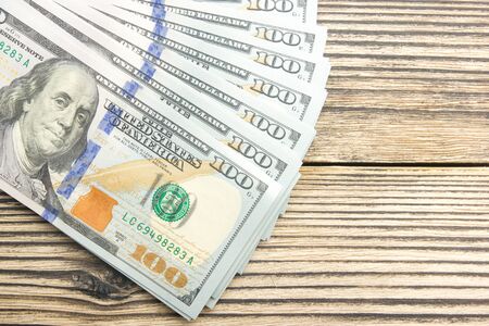 money background. american hundred dollar bills. copy space