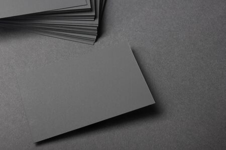 Business cards blank. Mockup on color background. Flat Lay. copy space for text