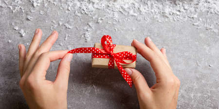 Christmas decoration background. Christmas tree and holidays ornamentの写真素材