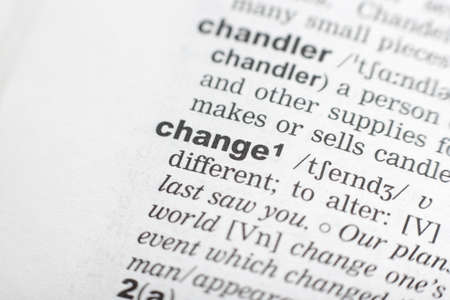 Dictionary definition of the word change.の写真素材