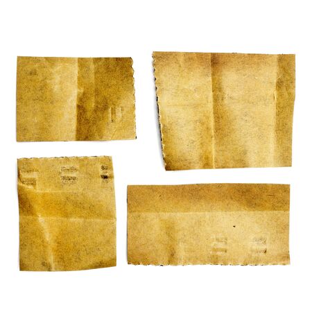  little pieces of paper on a white background in high definition の写真素材