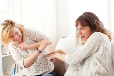 Complicity scene beetwen best friends - Friendship conceptの写真素材
