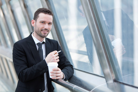View of an attractive businessman having a breakの写真素材