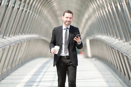 View of a Businessman having a call during a breakの写真素材
