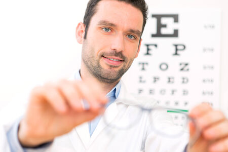 View of an Ophthalmologist make you try new glassesの写真素材