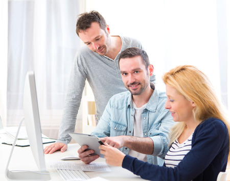 View of a Young attractive people taking a training course