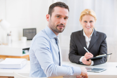 View of 2 Business man finalising agreement at the officeの写真素材