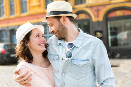View of a Young attractive couple on holidaysの写真素材