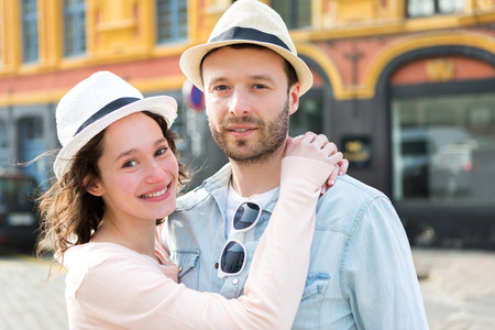 View of a Young attractive couple on holidaysの写真素材