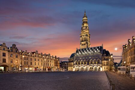 View of the The heroes place in Arras, Franceのeditorial素材