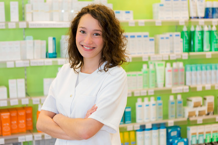 View of an attractive pharmacist at workの写真素材