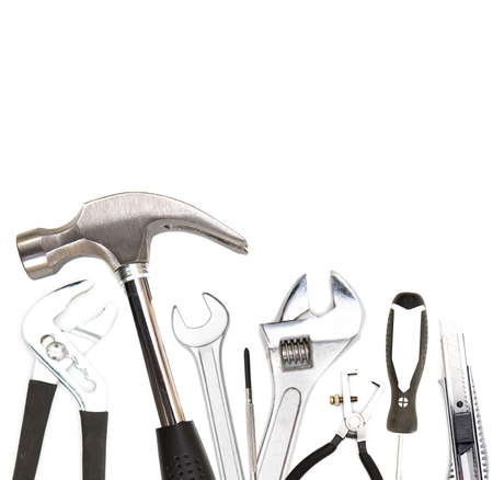 View of collection of tools on high definitionの写真素材
