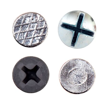 Detailled close up view of screw head on high definitionの写真素材