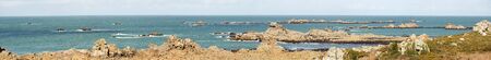View on the Cote de Granit Rose in Brittany, Franceの写真素材