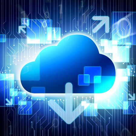 View of a Cloud computing system on an abstract background