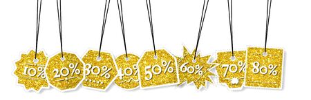 Concept view of percentage label for sales promotion
