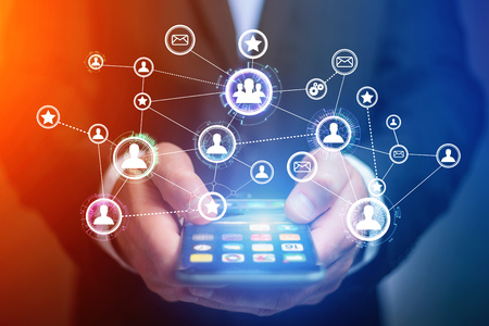 Concept view of business international network interface - Technology concept