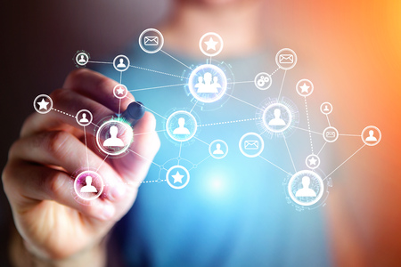 Concept view of business international network interface - Technology concept