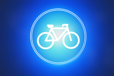 View of a Icon of a bike isolated on a background - Sport conceptの写真素材