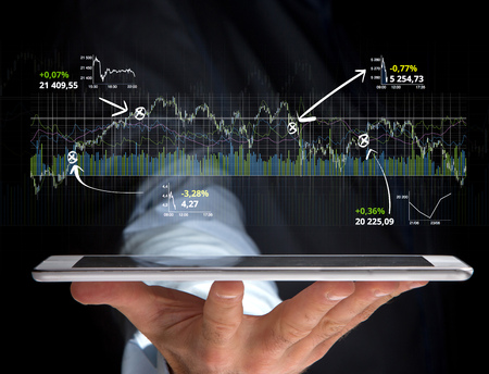 View of a Trading forex data information displayed on a stock exchange interface - Finance concept