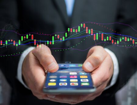 View of a Trading forex data information displayed on a stock exchange interface - Finance concept