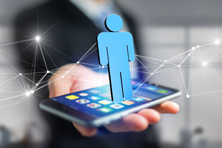 View of a Network connection with people linked each other - 3D renderingの写真素材