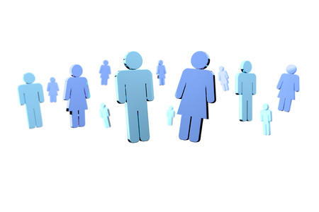 View of a Network connection with people linked each other - 3D renderingの写真素材
