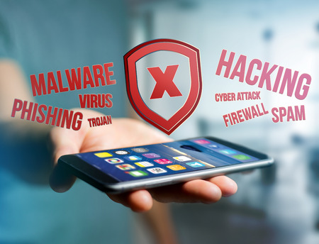 View of a Cyber attack concept on a technology interfaceの写真素材