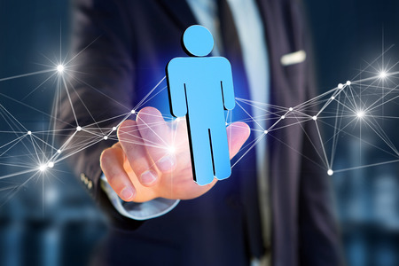 View of a Network connection with people linked each other - 3D rendering