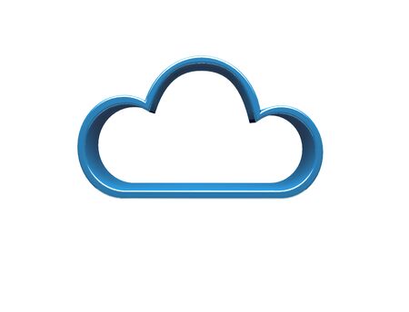 View of a Blue cloud displayed on a futuristic interface - 3d renderingの写真素材