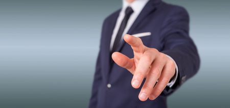 View of a Empty holding hands of a businessman at the officeの写真素材