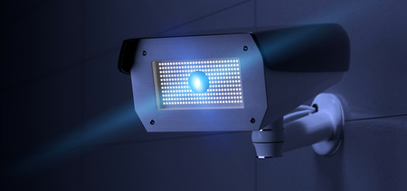 View of a Security CCTV camera system - 3d rendering