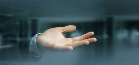 View of Empty holding hands on the darkの写真素材