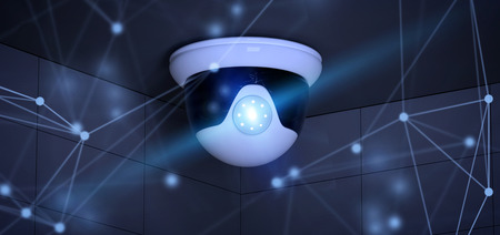 View of a Conncetion over a security cctv camera system - 3d rendering