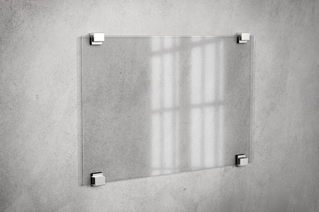 Mock up view of a plate glass sign