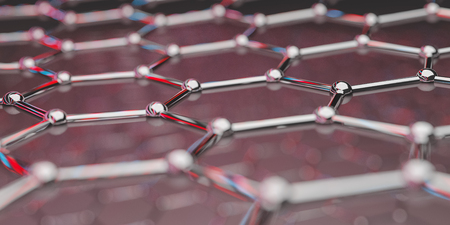 View of a graphene molecular nano technology structure on a background - 3d renderingの写真素材