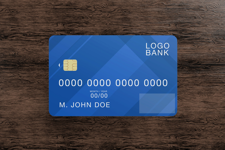 Mock up view of a credit cardの写真素材