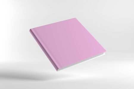 View of a Blank cover book isolated on a white background - 3d renderingの写真素材