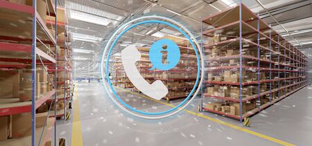 View of a Customer service concept on a warehouse background 3d renderingの写真素材