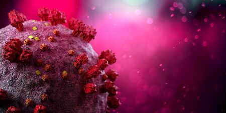 View of a Coronavirus Covid-19 background - 3d renderingの写真素材