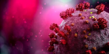 View of a Coronavirus Covid-19 background - 3d renderingの写真素材