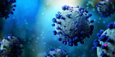 View of a Coronavirus Covid-19 background - 3d renderingの写真素材